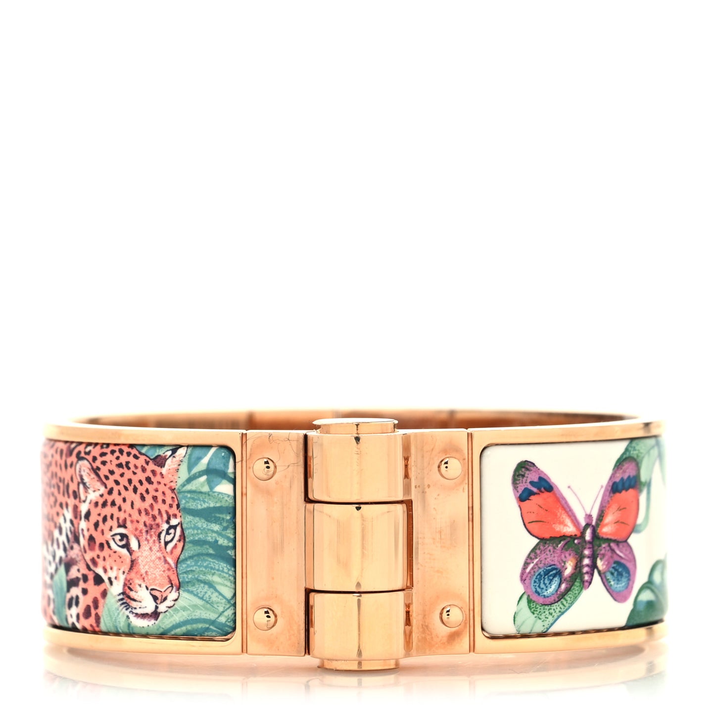 Enamel Printed Equateur Wide Hinged Bracelet S Cassatta