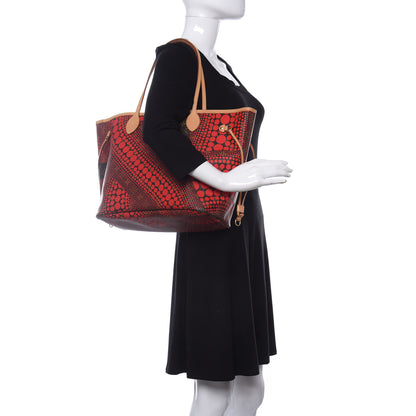 Louis Vuitton Monogram Kusama Waves Neverfull MM Red 2 of 17