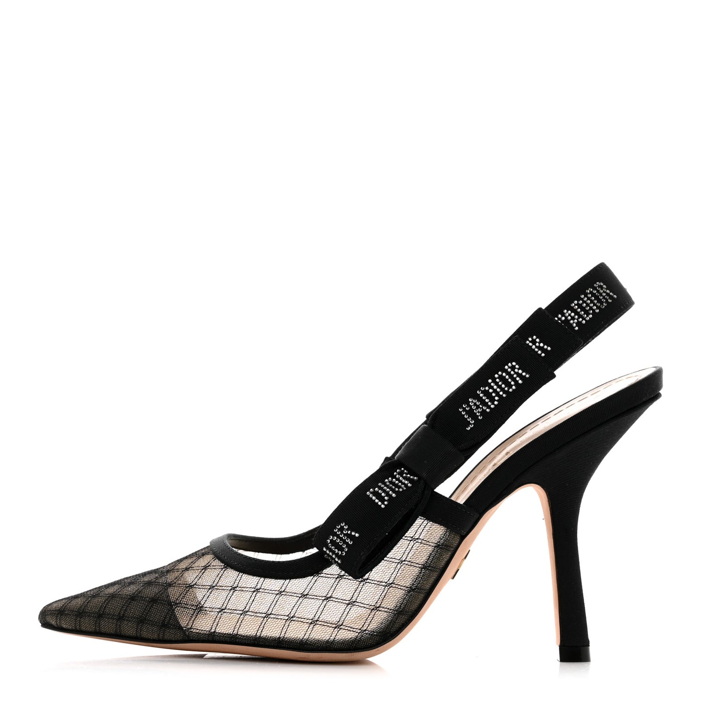 Mesh Net Crystal J'Adior Slingback 100mm Pumps 37.5 Black