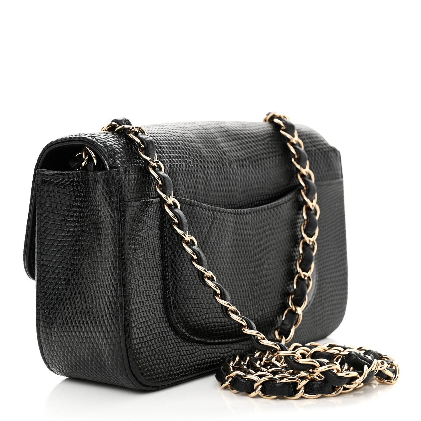 Lizard Mini Rectangular Flap Black