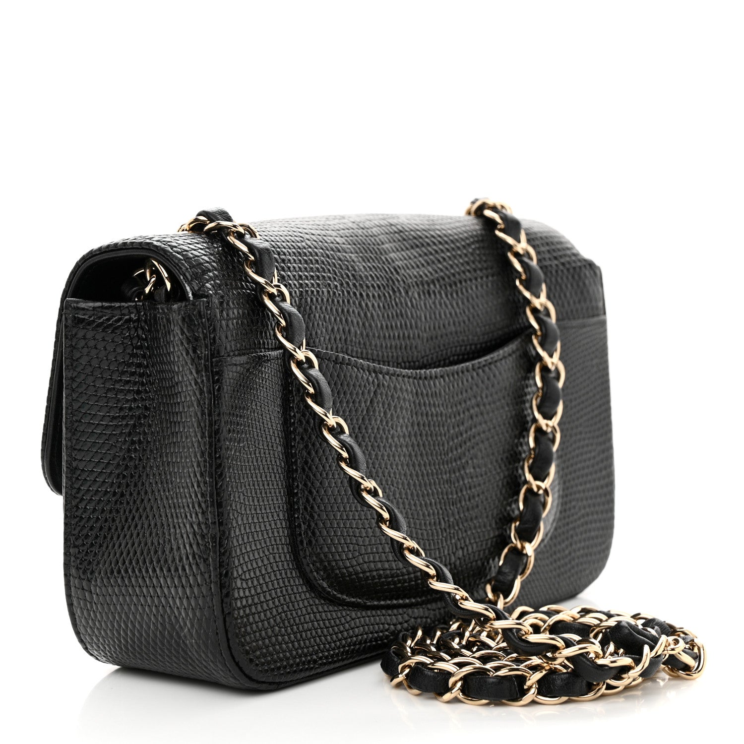 Chanel Lizard Mini Rectangular Flap Black 3 of 19
