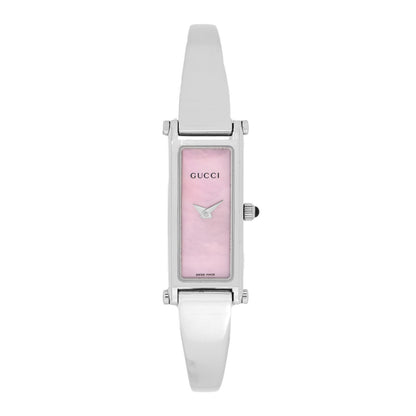 Gucci Stainless Steel Pink Mother of Pearl 12mm 1500L Horsebit Quartz Watch 1 of 4