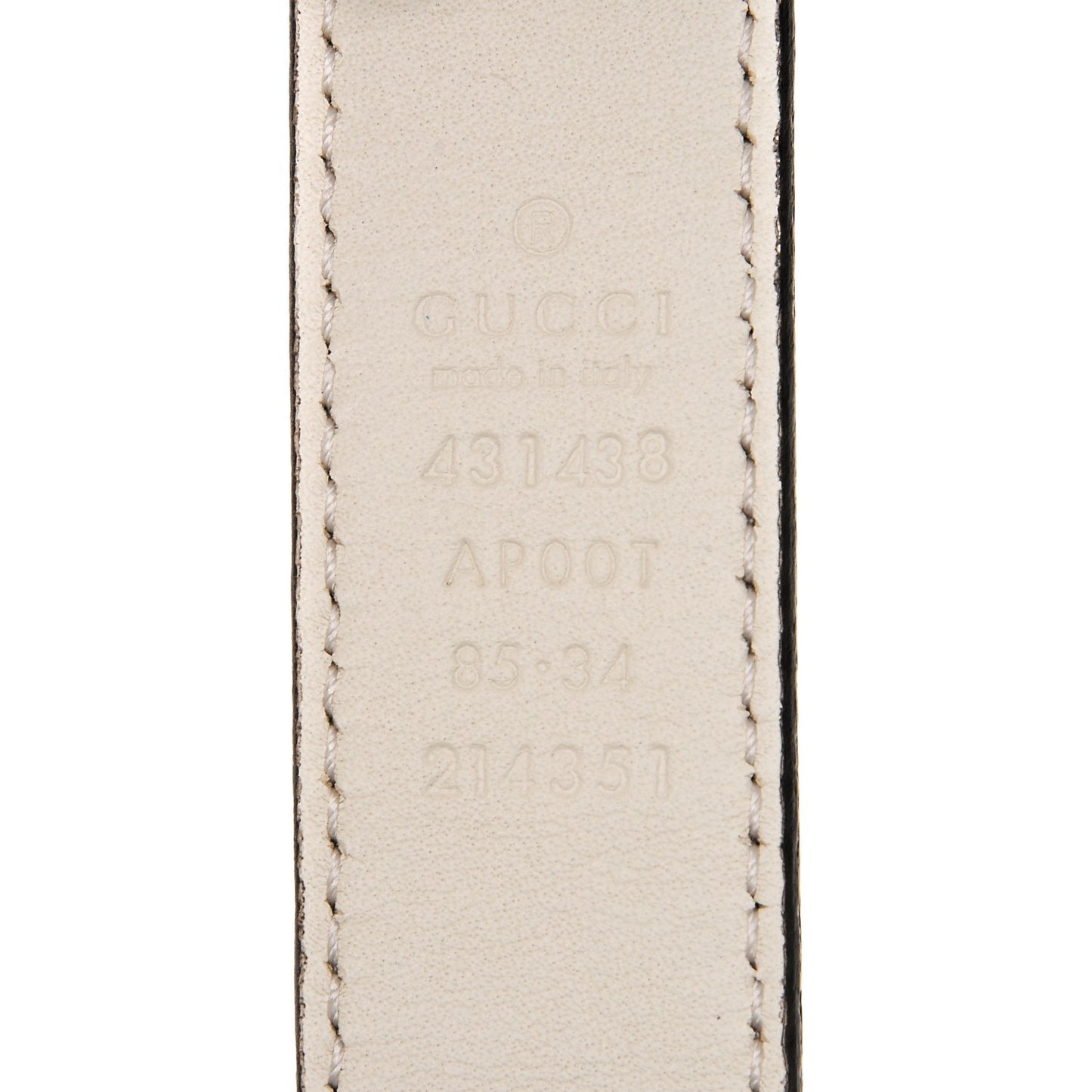 Calfskin Metal Flower Interlocking G Belt 85 34 White
