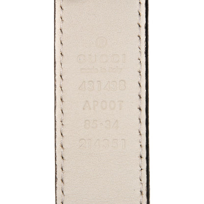 Gucci Calfskin Metal Flower Interlocking G Belt 85 34 White 5 of 5