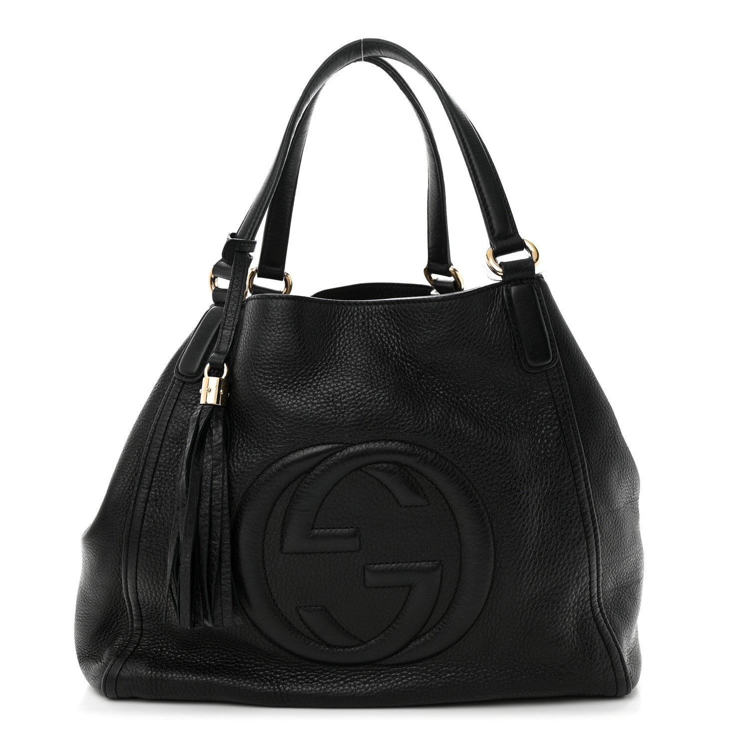 Gucci Pebbled Calfskin Medium Soho Shoulder Bag Black 1 of 13