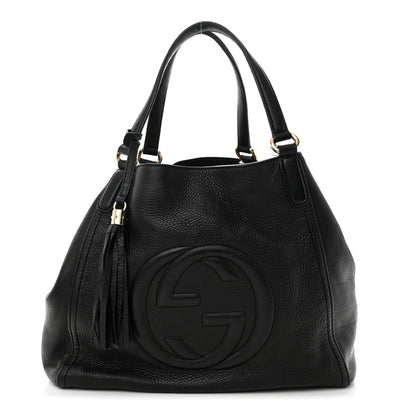 Gucci Pebbled Calfskin Medium Soho Shoulder Bag Black 1 of 13