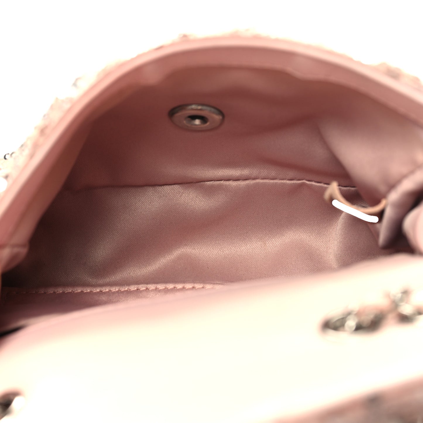 Sequin Mini Flap Light Pink Silver