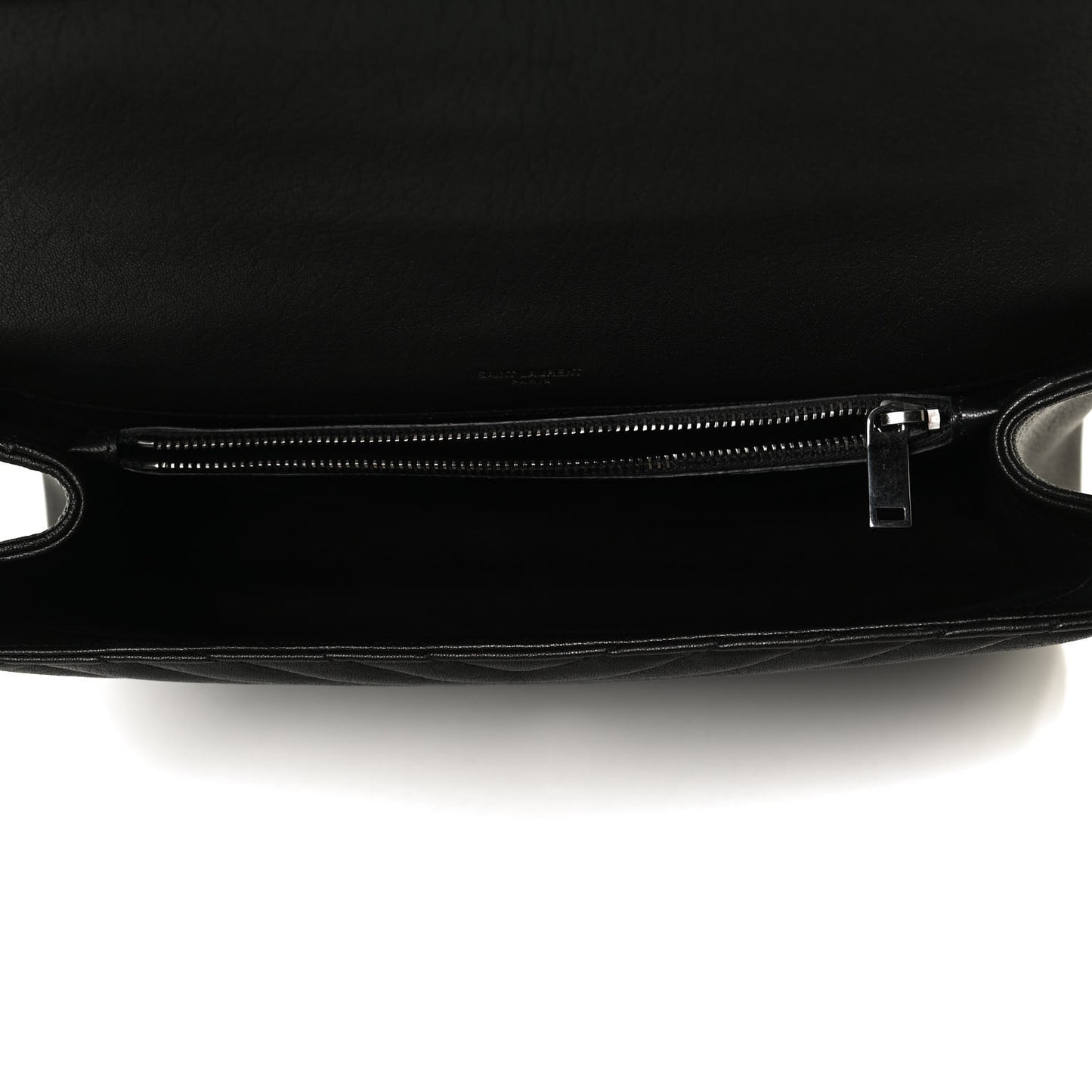 Sheepskin Matelasse Chevron Monogram Large College Satchel Black