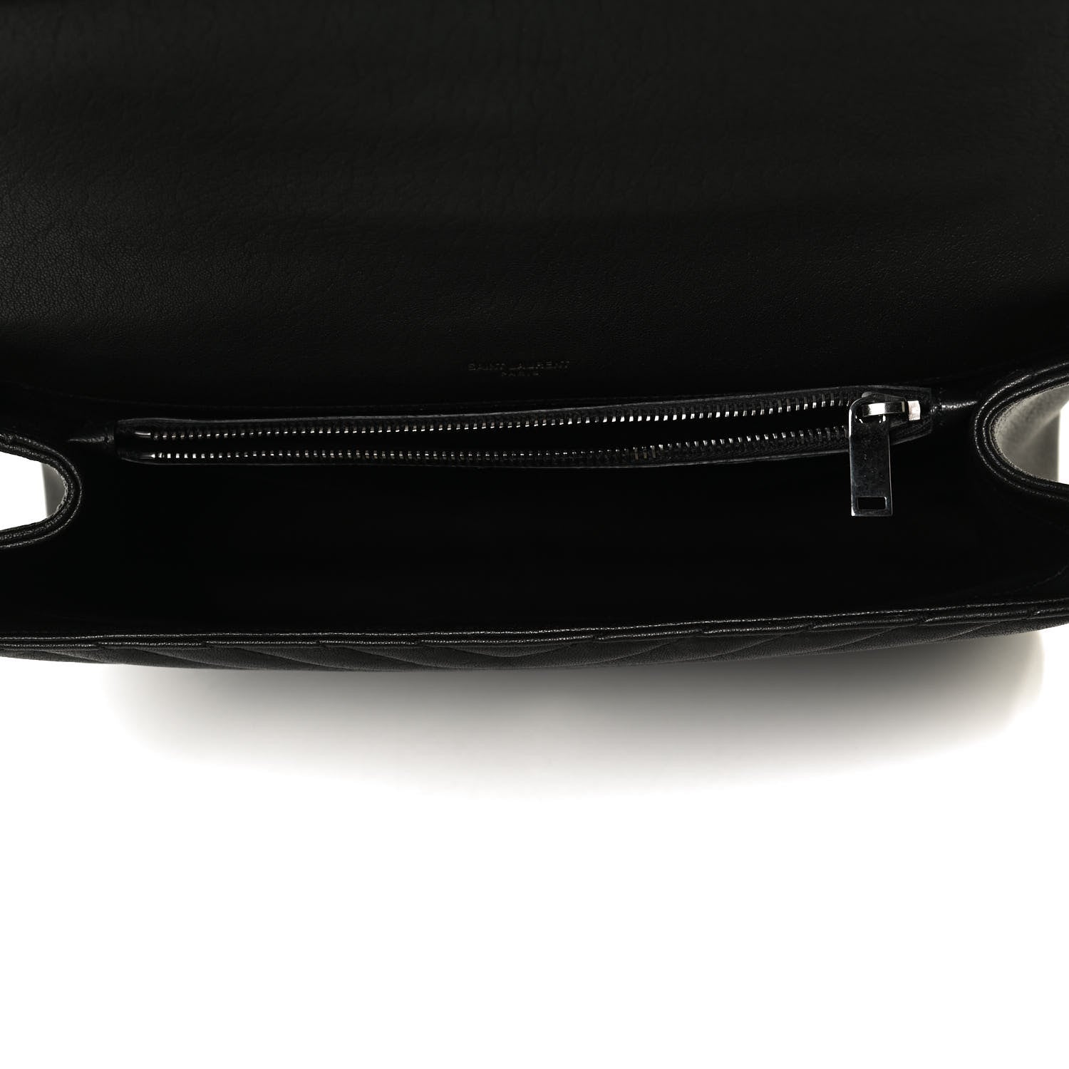 Saint Laurent Sheepskin Matelasse Chevron Monogram Large College Satchel Black 4 of 8