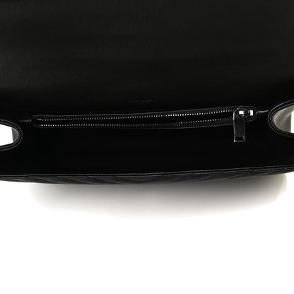 Saint Laurent Sheepskin Matelasse Chevron Monogram Large College Satchel Black 4 of 8