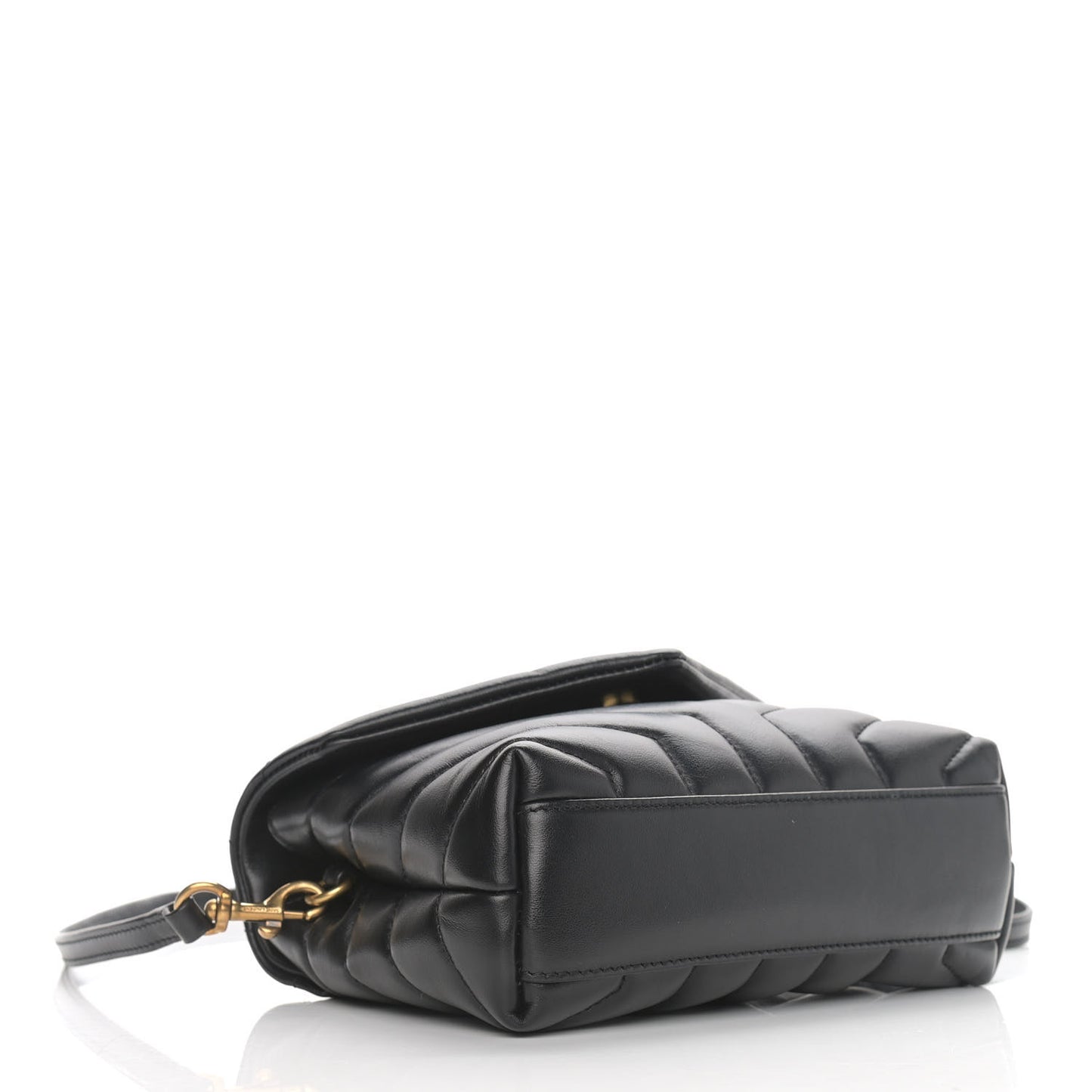 Calfskin Y Quilted Monogram Toy Loulou Crossbody Bag Black