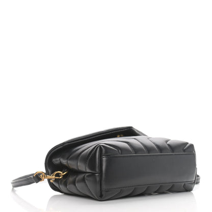 Saint Laurent Calfskin Y Quilted Monogram Toy Loulou Crossbody Bag Black 4 of 8