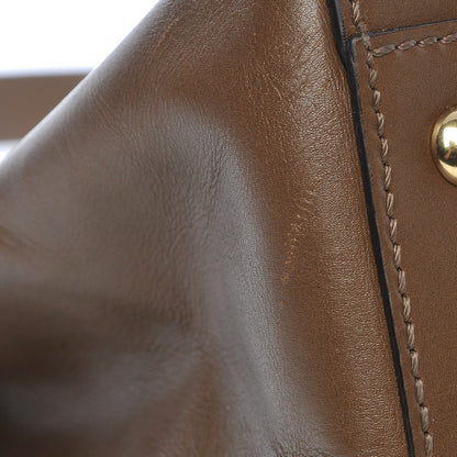 Fendi Vitello Morgan Fabric Jacquard Pequin Large Peekaboo Iconic Satchel Foresta Tobacco Black 13 of 16