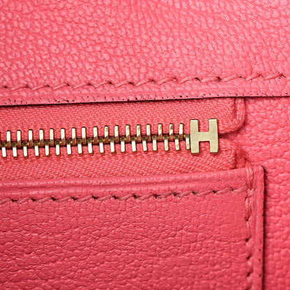 Hermes Togo Horseshoe Birkin 25 Bleu Nuit Rose Azalee 13 of 33
