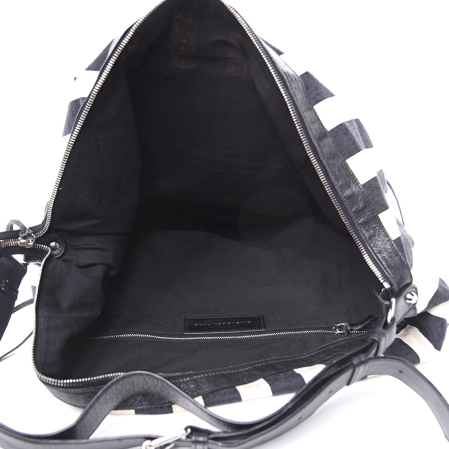 Agneau Damask Stripe Courier Black White