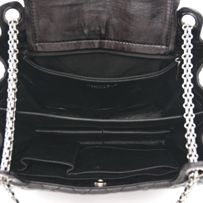 Chanel Metallic Aged Calfskin Quilted Reissue 2.55 Accordion Flap Black 6 of 12