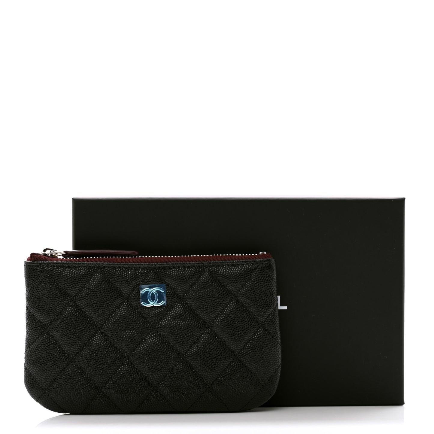 Caviar Quilted Small Cosmetic Case Black