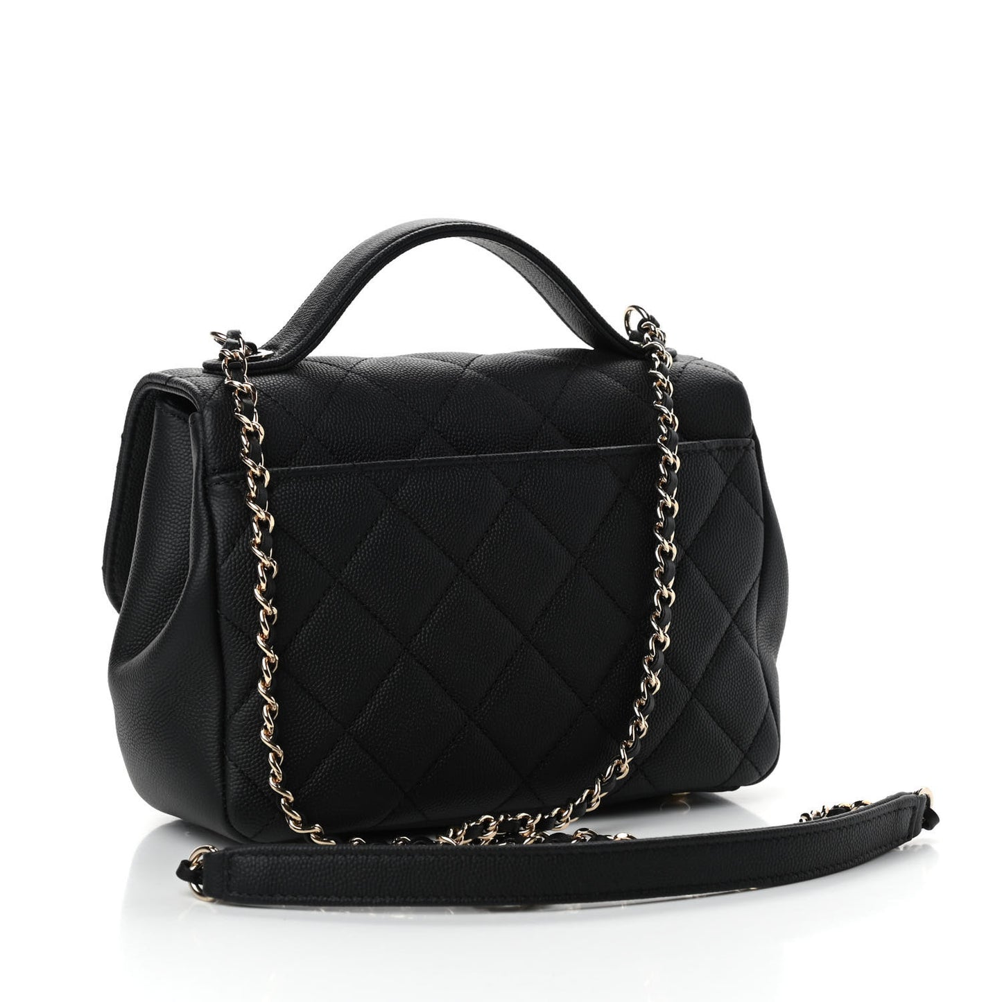 Caviar Quilted Small Business Affinity Flap Black