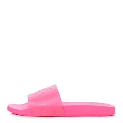 Louis Vuitton Rubber Embossed Monogram Mens Waterfront Mules 11 Pink 1 of 8