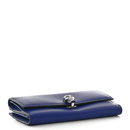 Alexander McQueen Calfskin Skull Continental Wallet Blue 4 of 10
