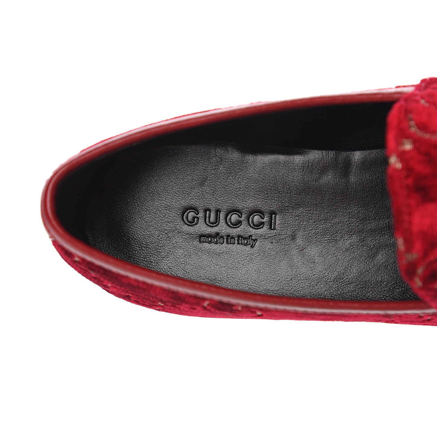 Velvet Malaga Kid GG Monogram Horsebit Womens Jordaan Loafers 35 Red Cipria Romantic Cerise