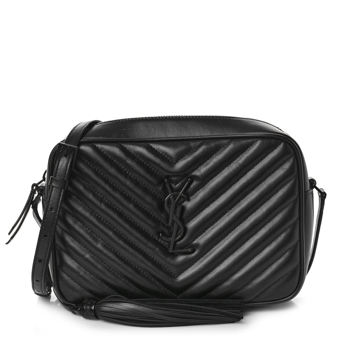 Calfskin Matelasse Monogram Monochrome Lou Camera Bag Black