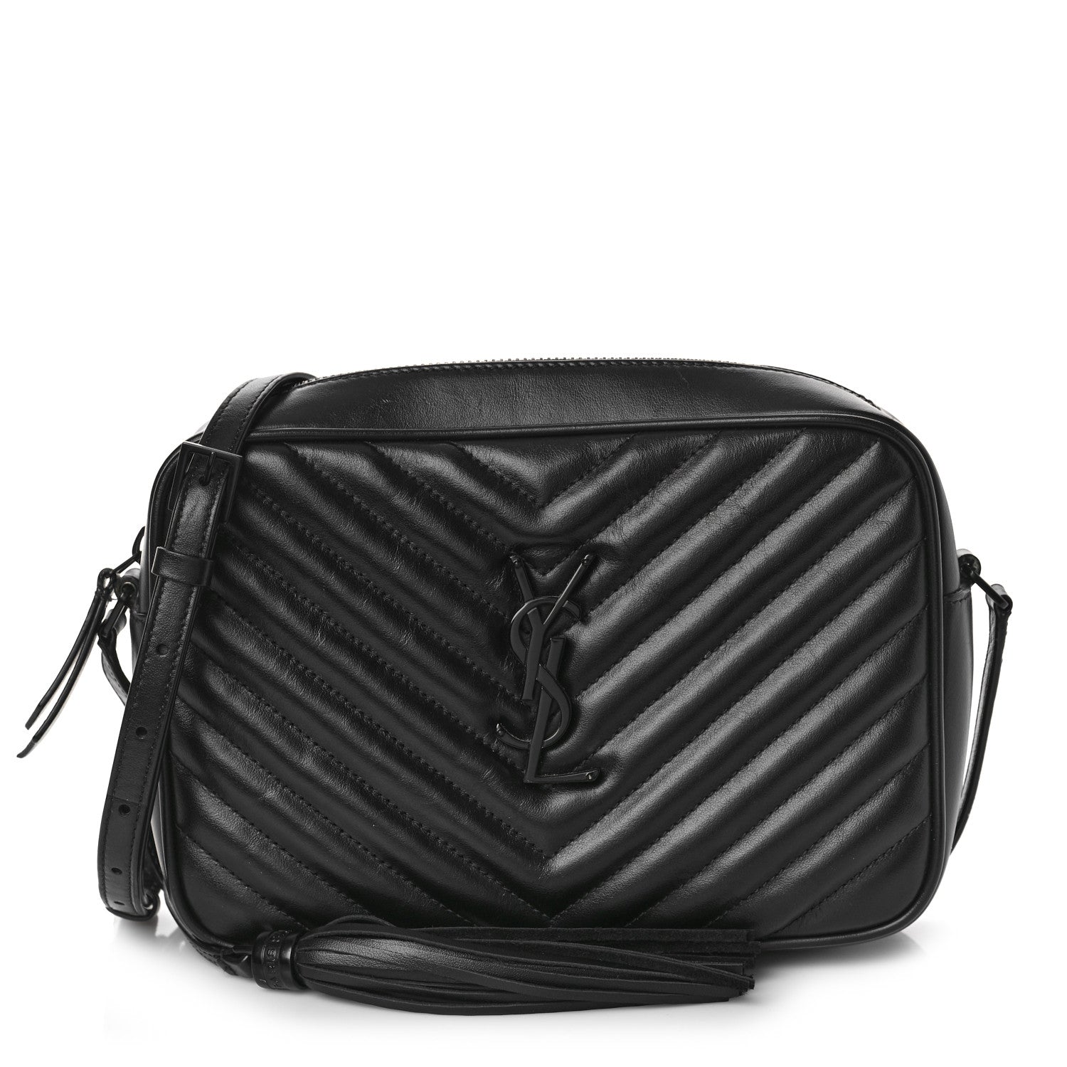Saint Laurent Calfskin Matelasse Monogram Monochrome Lou Camera Bag Black 1 of 9