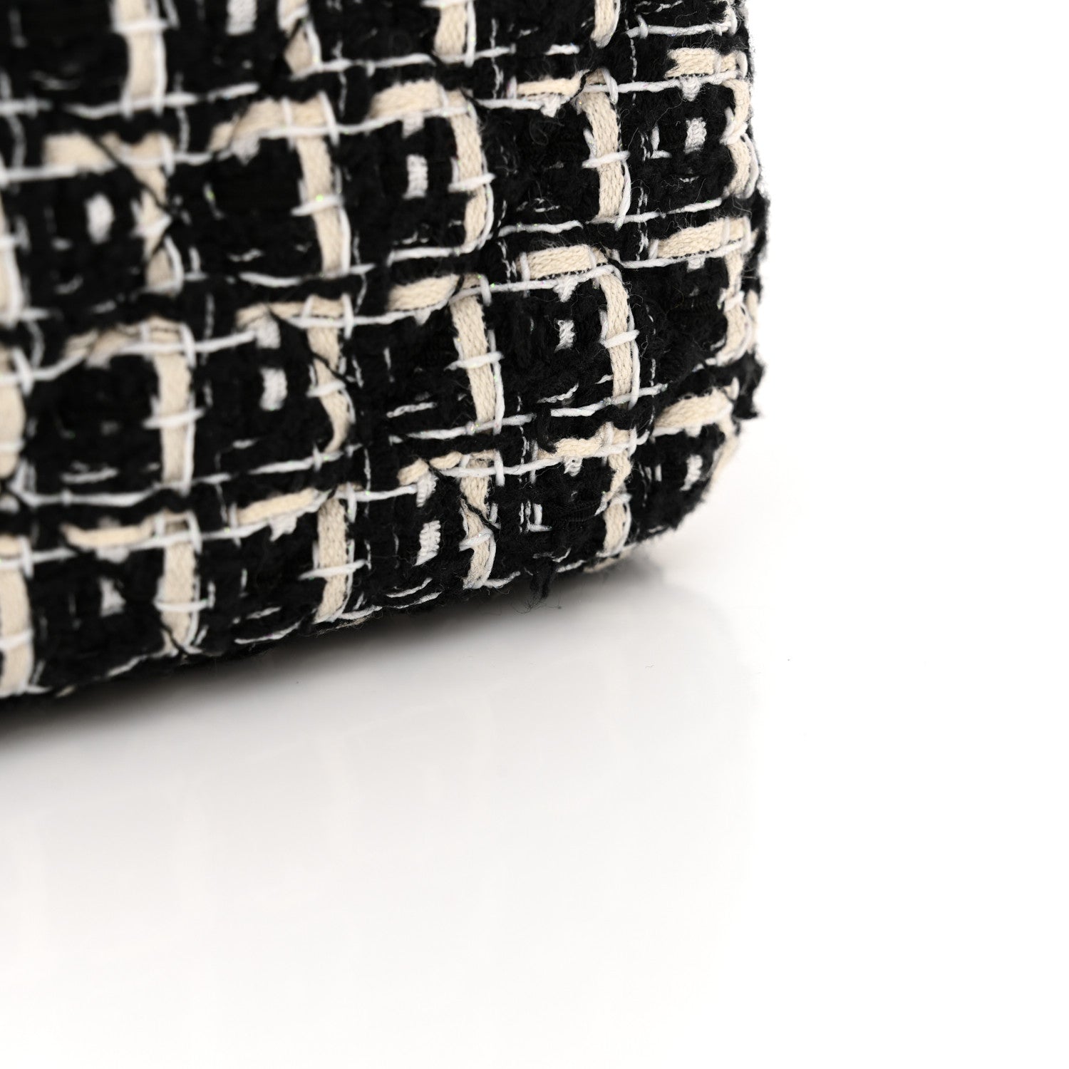 Chanel Tweed Quilted Multi Chain Mini Flap Black Ecru White 11 of 13