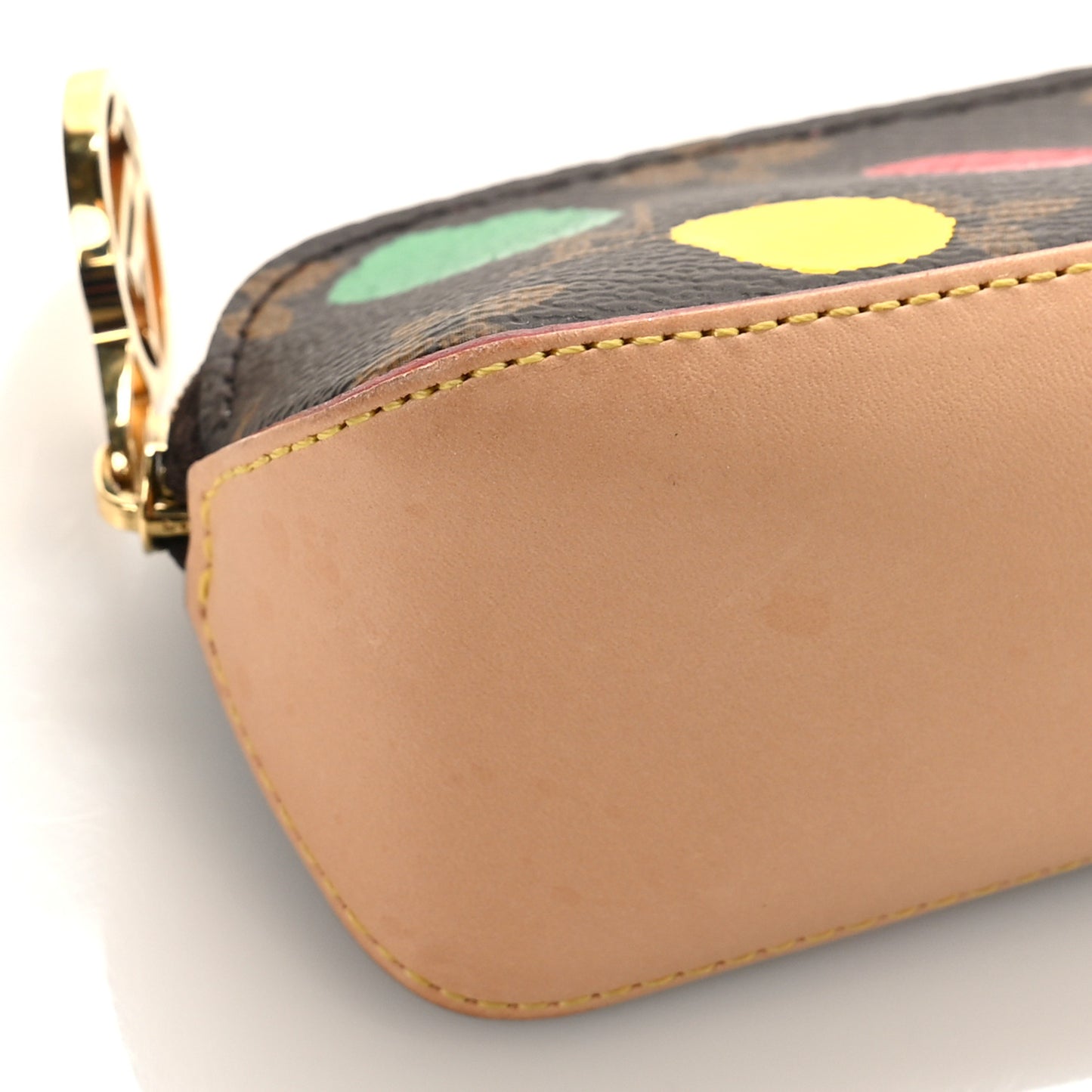 X YK Monogram Dots Elizabeth Pencil Pouch Multicolor