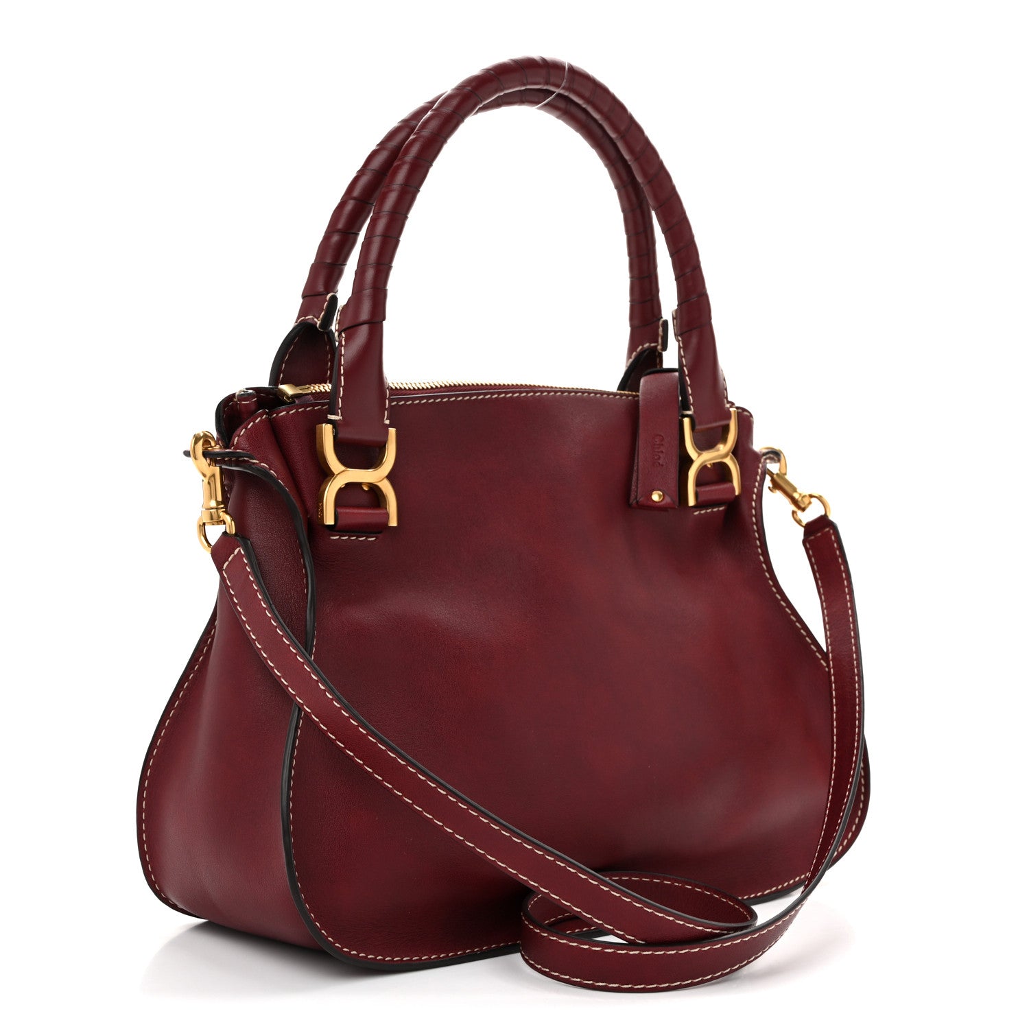 Chloe Calfskin Medium Marcie Satchel Stormy Red 3 of 15