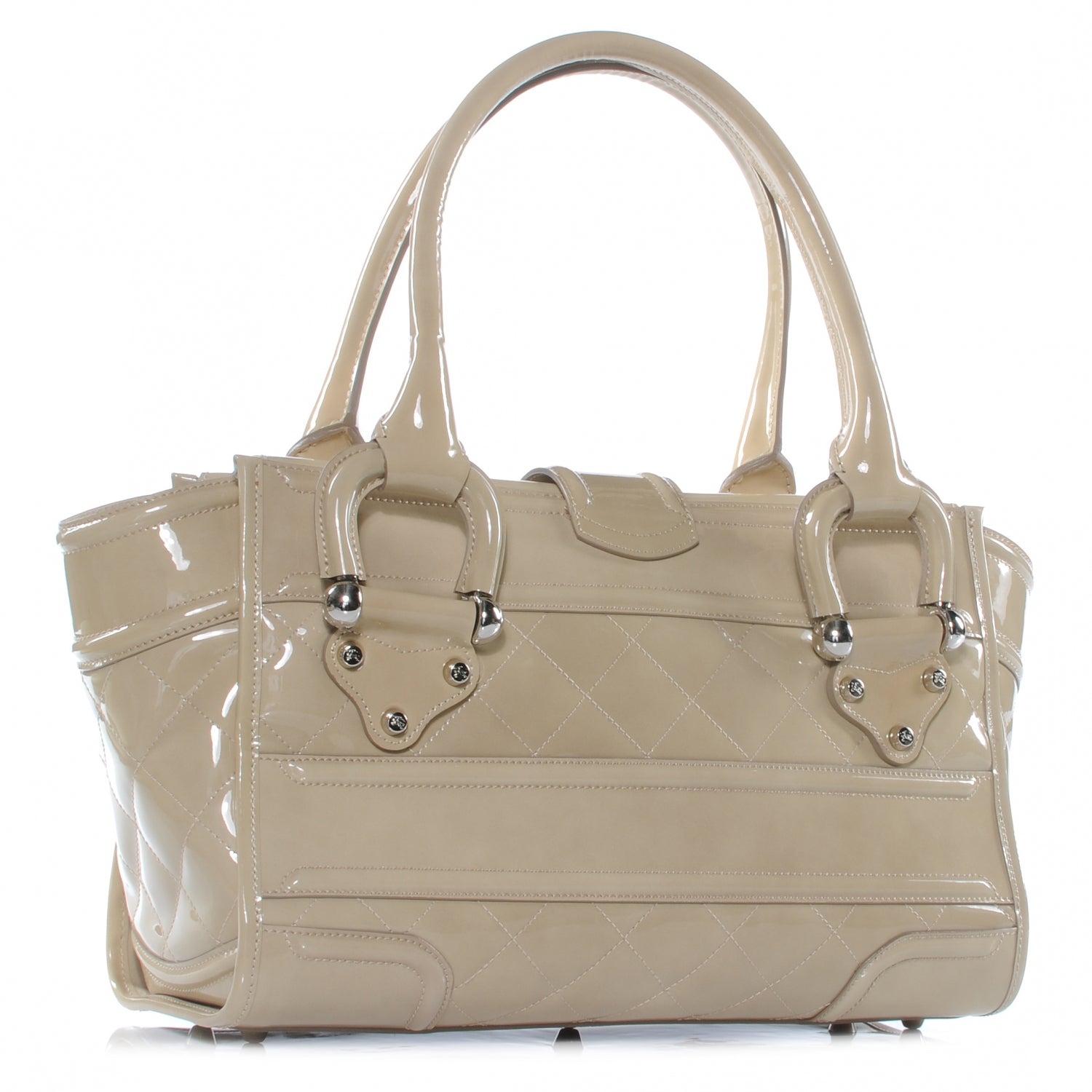 Burberry Patent Quilted Large Manor Beige 4 of 10