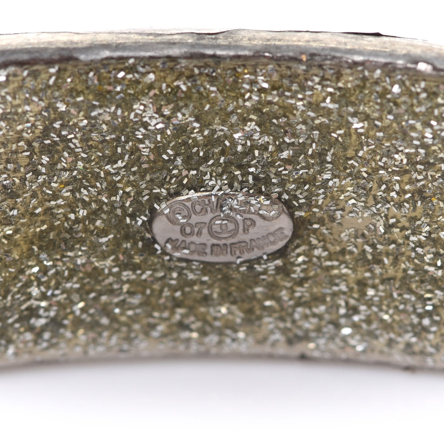 Metal Hammered CC Bangle Set of 2 Silver