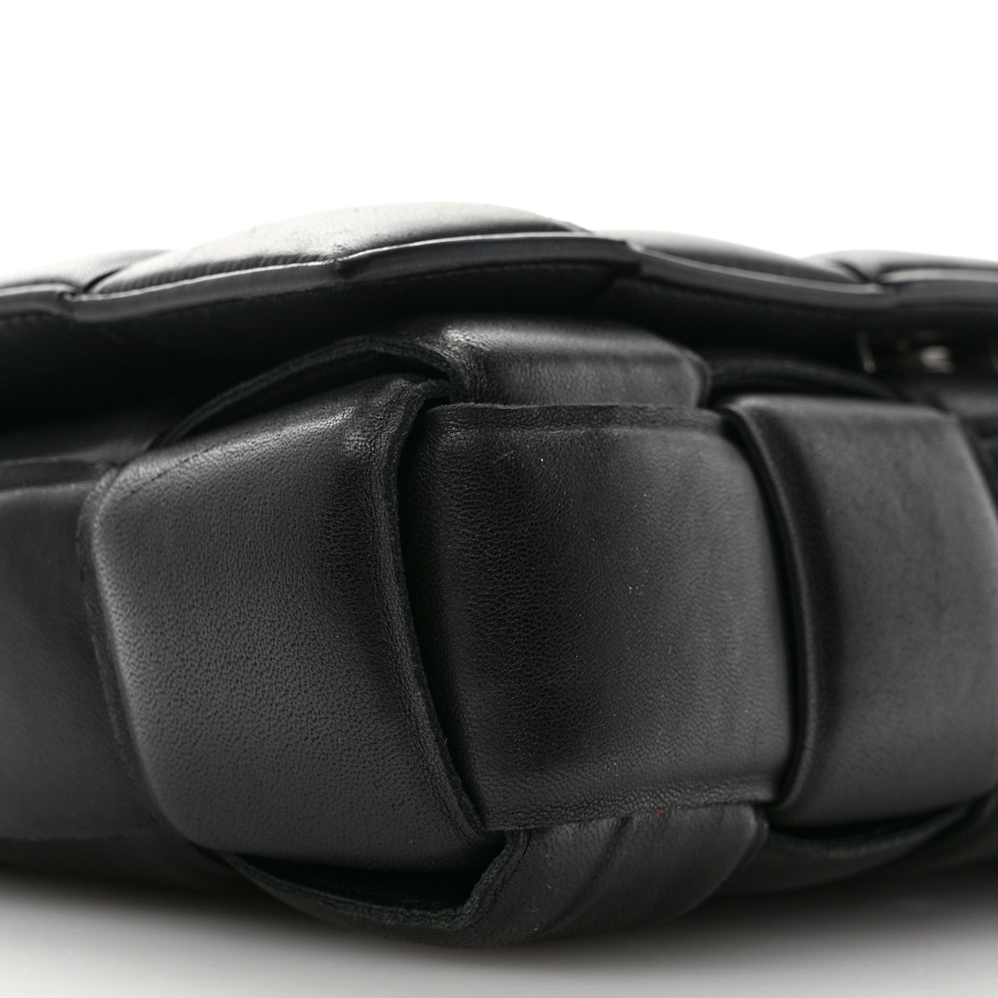 Lambskin Maxi Intreccio Padded Chain Cassette Crossbody Bag Black