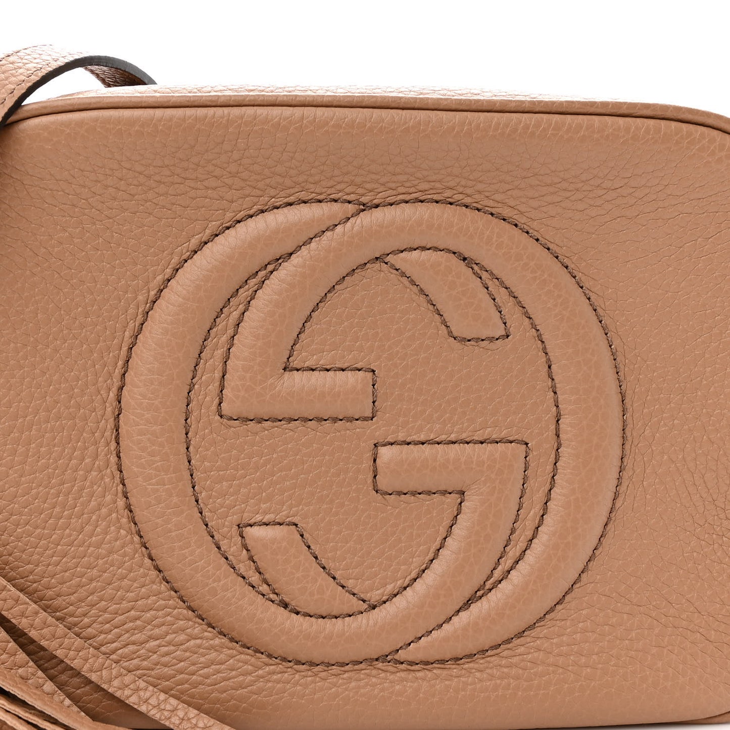 Pebbled Calfskin Small Soho Disco Bag Camelia