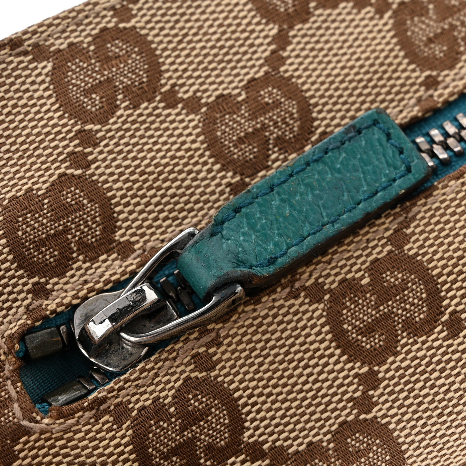 Gucci GG Monogram Web Double Pocket Belt Bag Turquoise 13 of 14