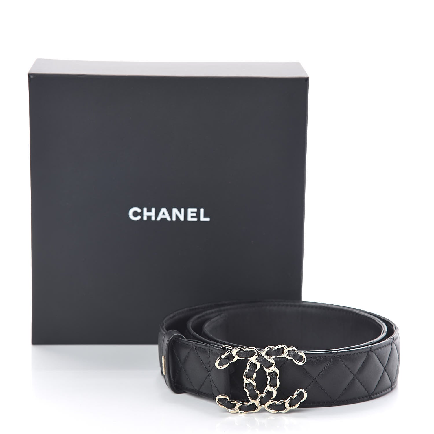 Chanel Lambskin Quilted CC Chain Belt 85 34 Black 7 of 7