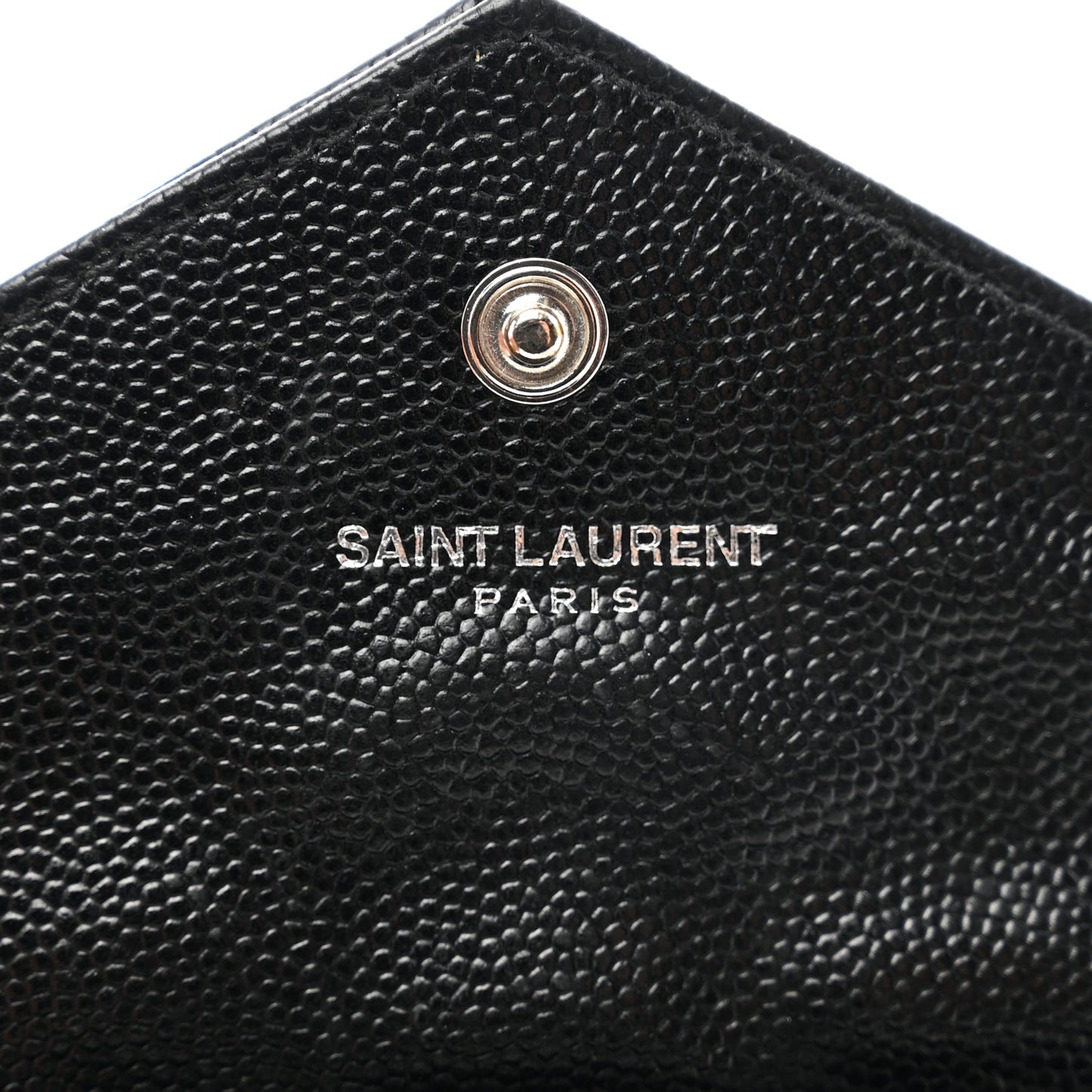 Grain De Poudre Matelasse Chevron Small Monogram Envelope Wallet Black