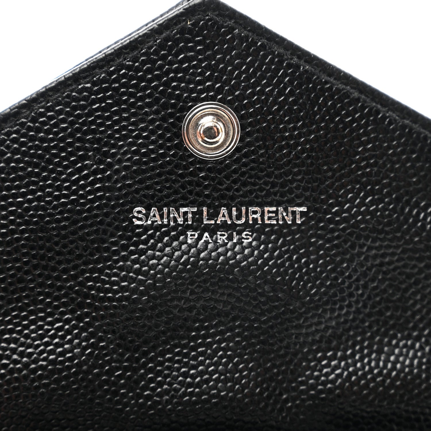 Saint Laurent Grain De Poudre Matelasse Chevron Small Monogram Envelope Wallet Black 6 of 8