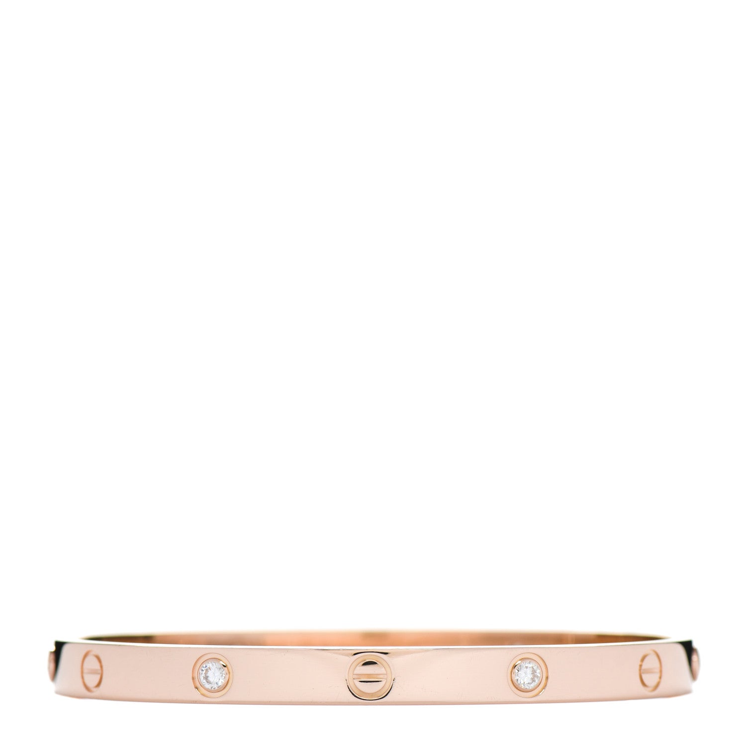 Cartier 18K Pink Gold 4 Diamond LOVE Bracelet 19 2 of 4