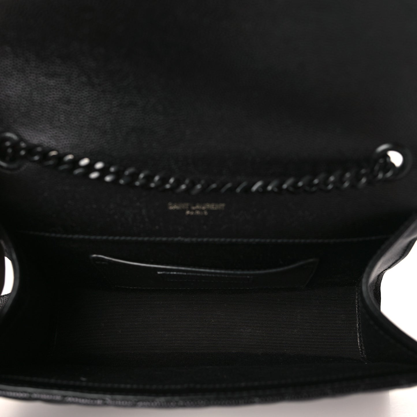 Grain De Poudre Textured Mixed Matelasse Triquilt Small Monogram Monochrome Satchel Black