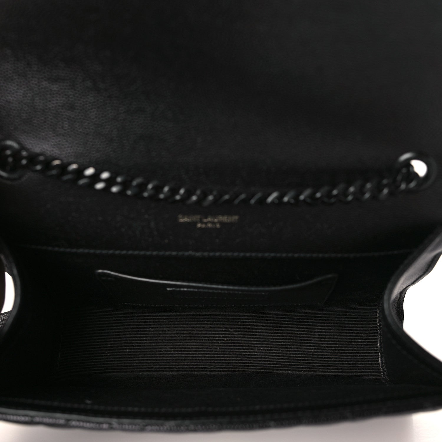 Saint Laurent Grain De Poudre Textured Mixed Matelasse Triquilt Small Monogram Monochrome Satchel Black 5 of 9