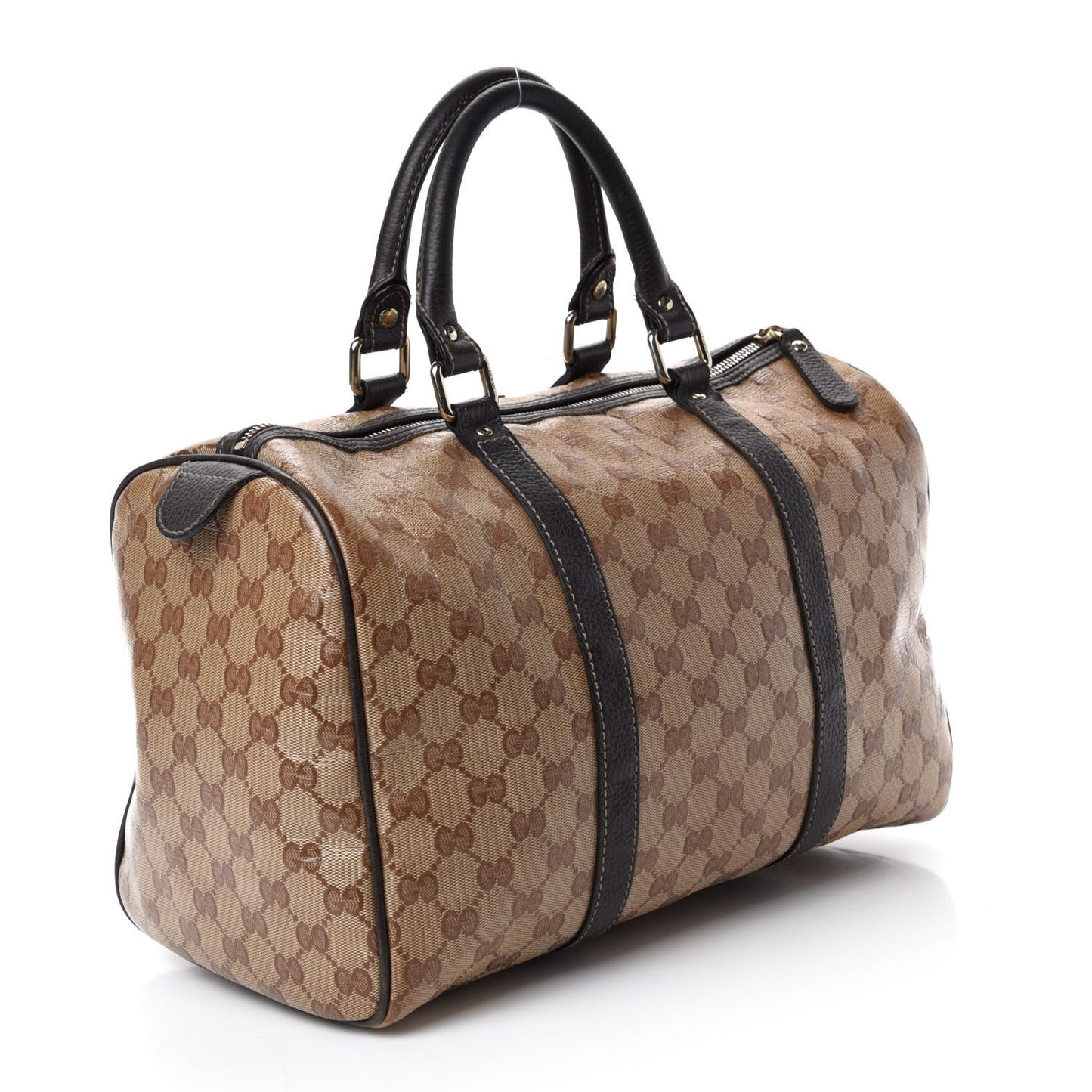 Crystal Monogram Medium Joy Boston Dark Brown