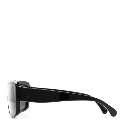 Chanel Acetate Shield Sunglasses 71504 Black 3 of 8