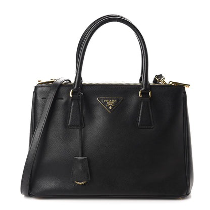 Prada Saffiano Small Galleria Double Zip Tote Black 1 of 10