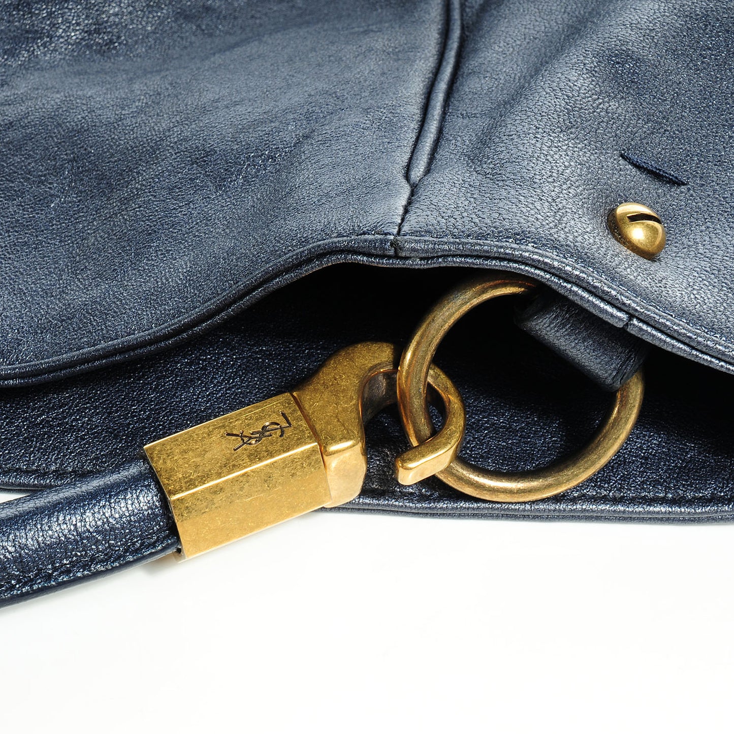 Leather Large Roady Navy