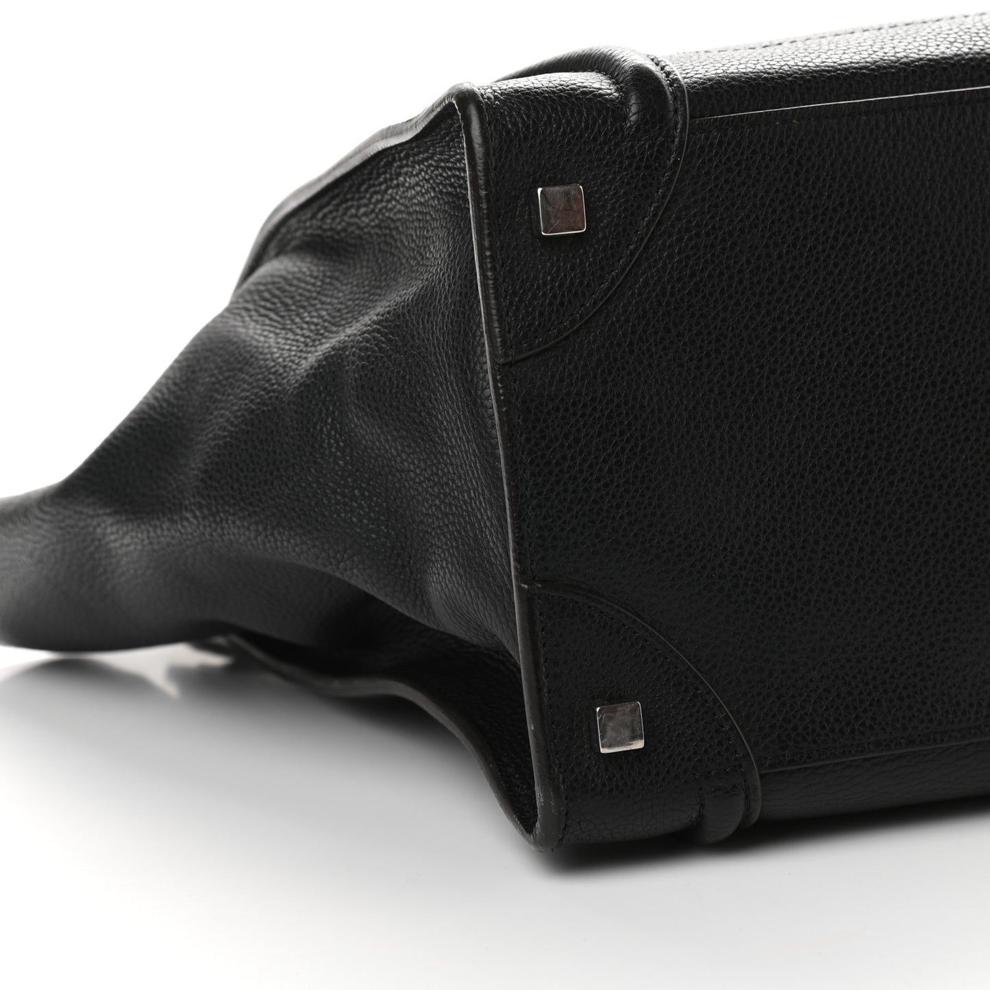 Drummed Calfskin Mini Luggage Black