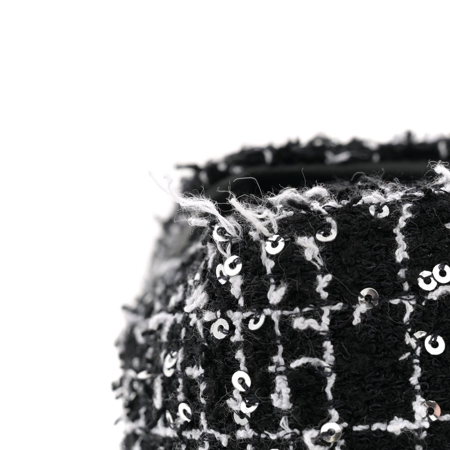 Chanel Tweed Quilted Mini Top Handle Rectangular Flap Black White 11 of 11