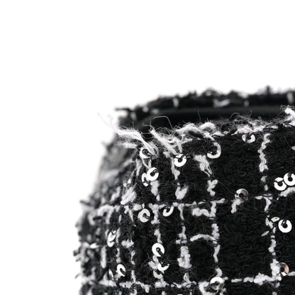 Chanel Tweed Quilted Mini Top Handle Rectangular Flap Black White 11 of 11