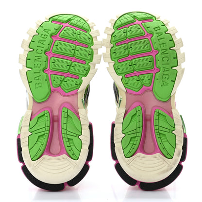 Balenciaga Rubber Mesh Bi-Color Womens Track.2 Open Sneakers 38 White Green Pink 5 of 10