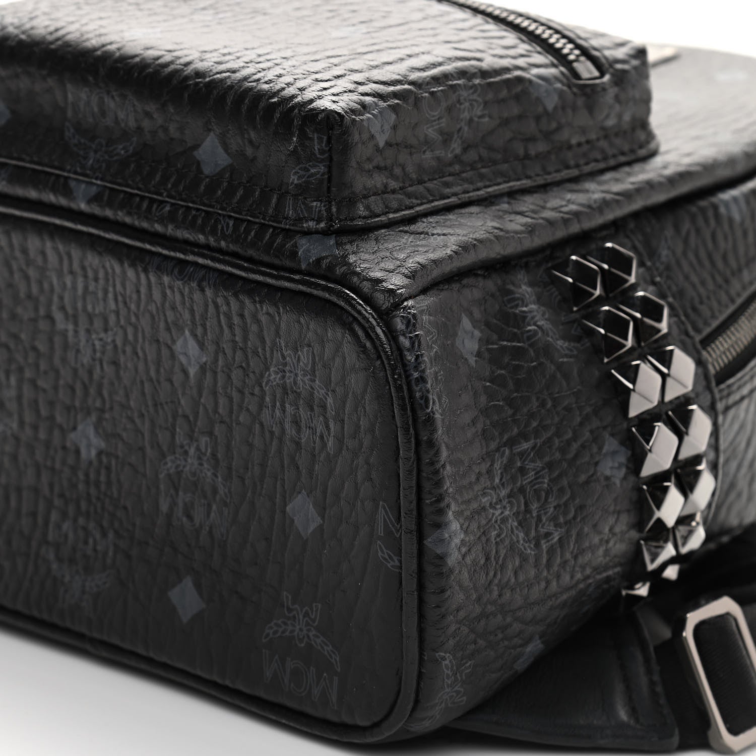 MCM Visetos Side Stud Mini Stark Backpack Black 9 of 9